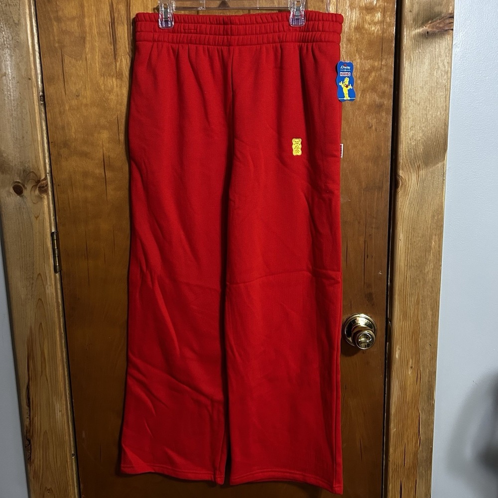JCPenney x Haribo Red L Wide Leg Lounge Pants Gummy Bear Large Women's NWT $54‎